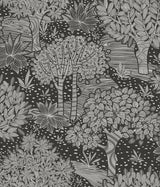 Perth Black Peel & Stick Wallpaper with Botanical Tree Pattern - York RMK12716PLW