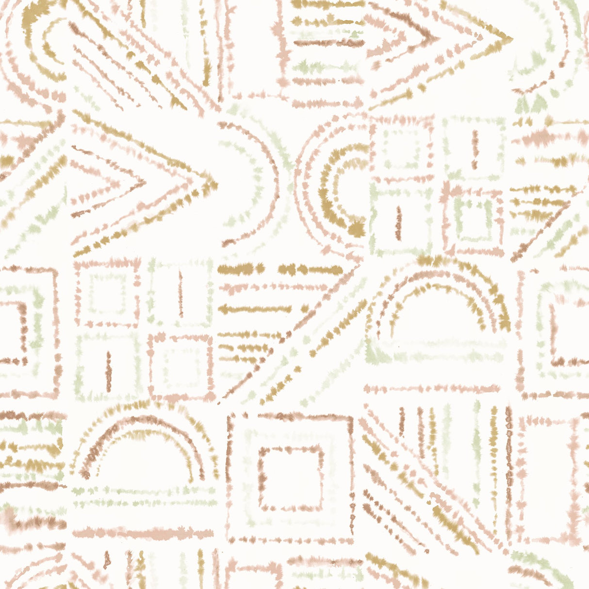 Brisbane Terracotta Peel & Stick Wallpaper with Shibori Geometric Motif - York RMK12719PLW