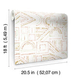 Brisbane Terracotta Peel & Stick Wallpaper with Shibori Geometric Motif - York RMK12719PLW