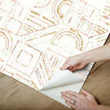 Brisbane Terracotta Peel & Stick Wallpaper with Shibori Geometric Motif - York RMK12719PLW