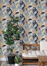 Adelaide Blue Peel & Stick Wallpaper with Botanical Berry Print - York RMK12722PLW