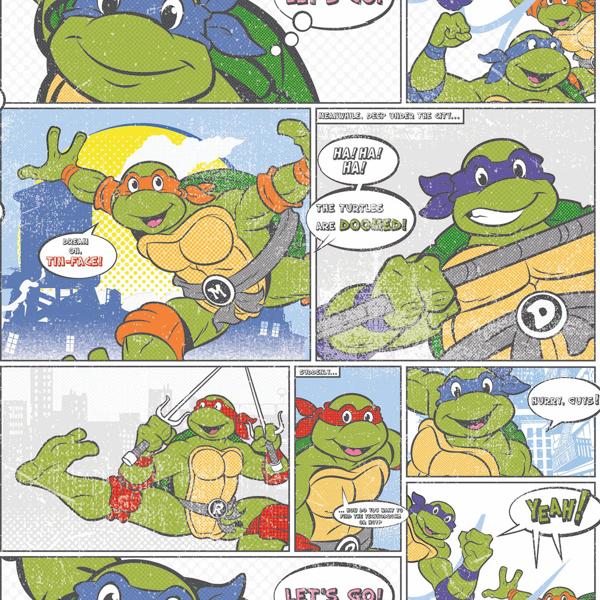 Teenage Mutant Ninja Turtles Comic Green Peel & Stick Wallpaper