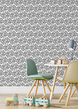 Minions Line Art Black Peel & Stick Wallpaper with Black-and-White Character Graphics - York RMK12730PLW