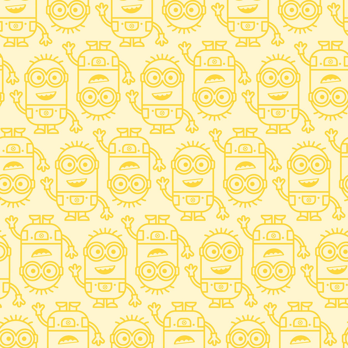 Minions Line Art Yellow Peel & Stick Wallpaper with Kids Novelty Graphics - York RMK12732PLW