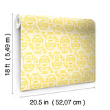 Minions Line Art Yellow Peel & Stick Wallpaper with Kids Novelty Graphics - York RMK12732PLW