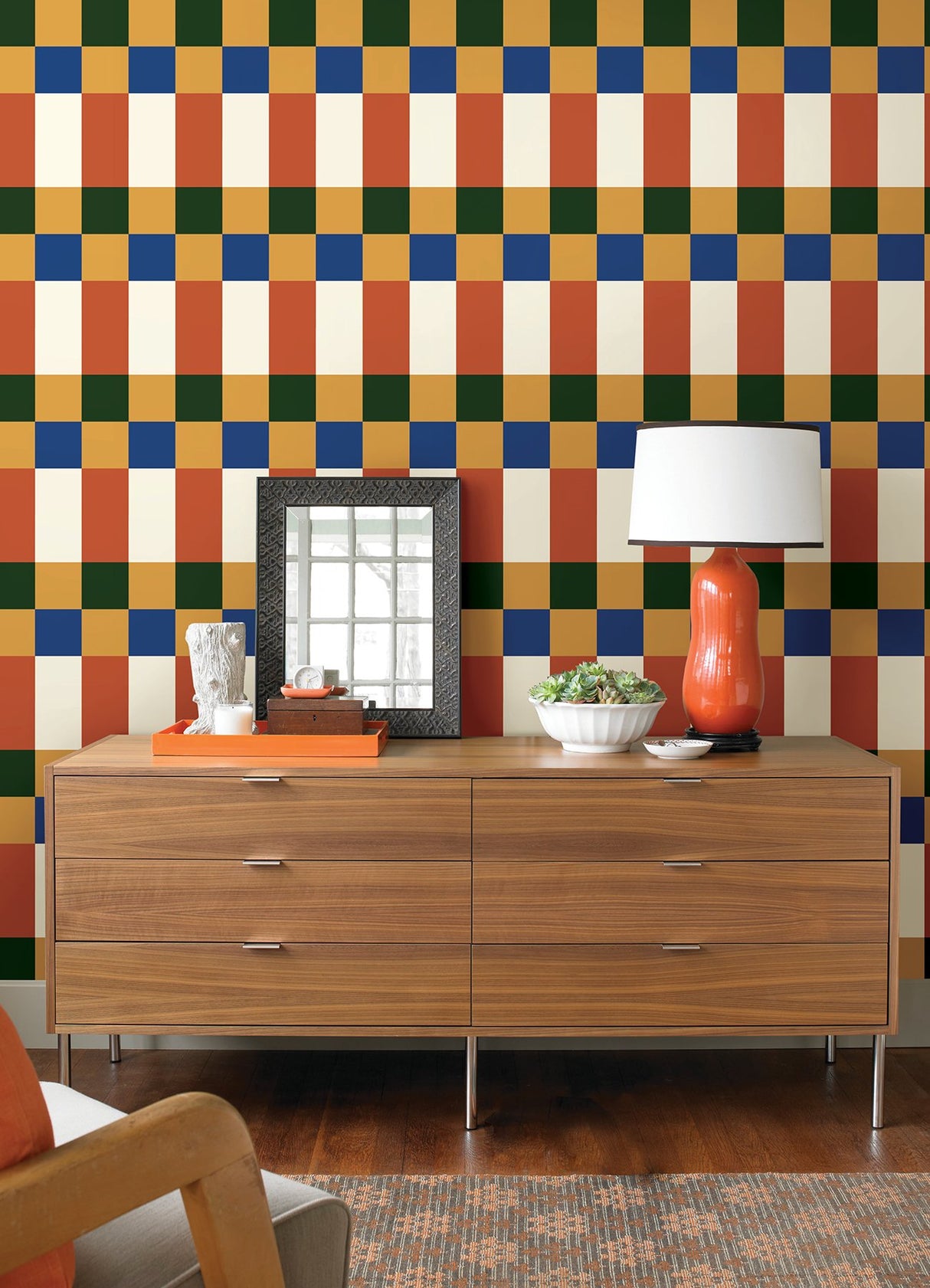 Framework Auburn Peel & Stick Wallpaper with Geometric Modern Pattern - York RMK12733PLW