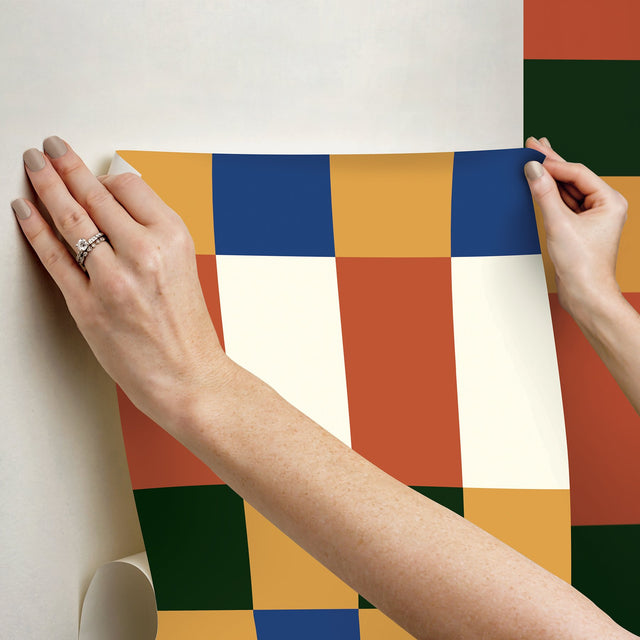 Framework Auburn Peel & Stick Wallpaper with Geometric Modern Pattern - York RMK12733PLW