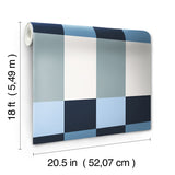 Framework Blue Geometric Peel & Stick Wallpaper - York RMK12734PLW