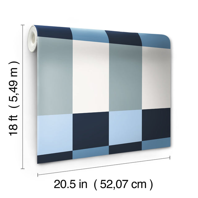 Framework Blue Geometric Peel & Stick Wallpaper - York RMK12734PLW