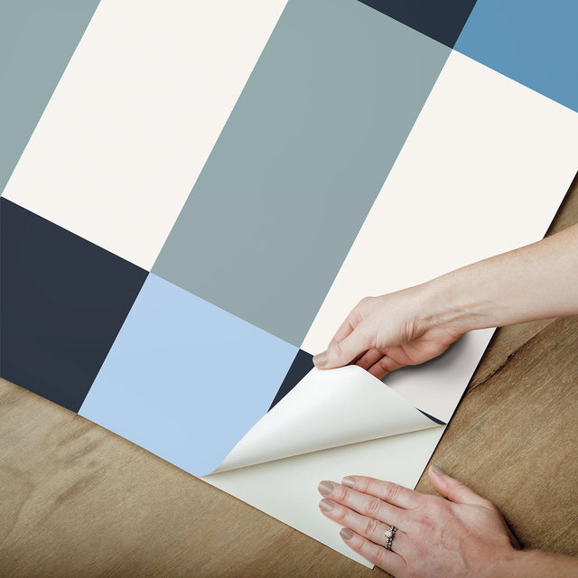 Framework Blue Geometric Peel & Stick Wallpaper - York RMK12734PLW