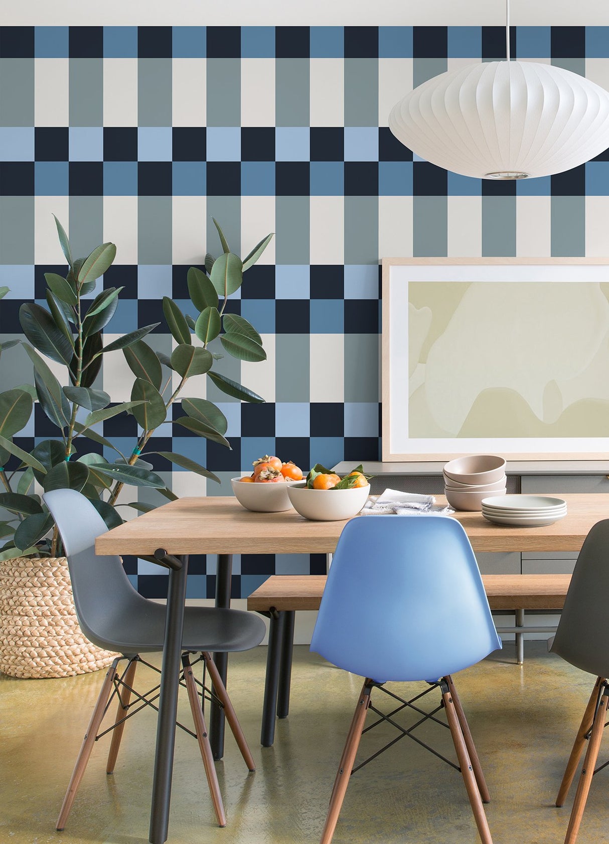 Framework Blue Geometric Peel & Stick Wallpaper - York RMK12734PLW
