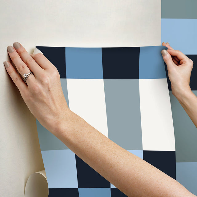 Framework Blue Geometric Peel & Stick Wallpaper - York RMK12734PLW