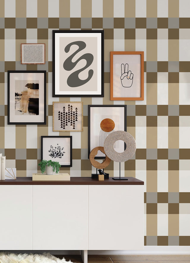 Framework Neutral Peel & Stick Wallpaper with Modern Geometric Pattern - York RMK12735PLW