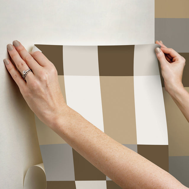 Framework Neutral Peel & Stick Wallpaper with Modern Geometric Pattern - York RMK12735PLW