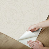 Lineation Beige Geometric Peel & Stick Wallpaper - RoomMates RMK12736PLW