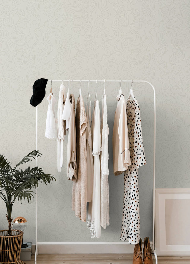 Lineation Beige Geometric Peel & Stick Wallpaper - RoomMates RMK12736PLW