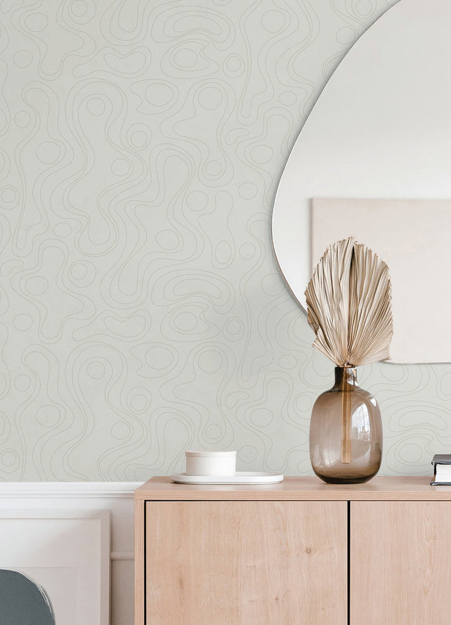 Lineation Beige Geometric Peel & Stick Wallpaper - RoomMates RMK12736PLW