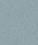 Lineation Blue Peel & Stick Wallpaper with Organic Geometric Pattern - York RMK12738PLW