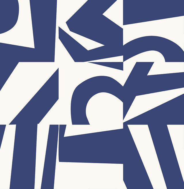 Inside The Box Blue Peel & Stick Wallpaper with Modern Geometric Graphic Pattern - York RMK12739PLW