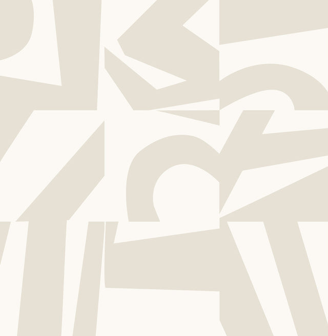 Inside The Box Taupe Peel & Stick Wallpaper with Geometric Negative-Space Checkerboard - York RMK12740PLW
