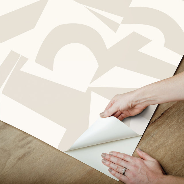 Inside The Box Taupe Peel & Stick Wallpaper with Geometric Negative-Space Checkerboard - York RMK12740PLW