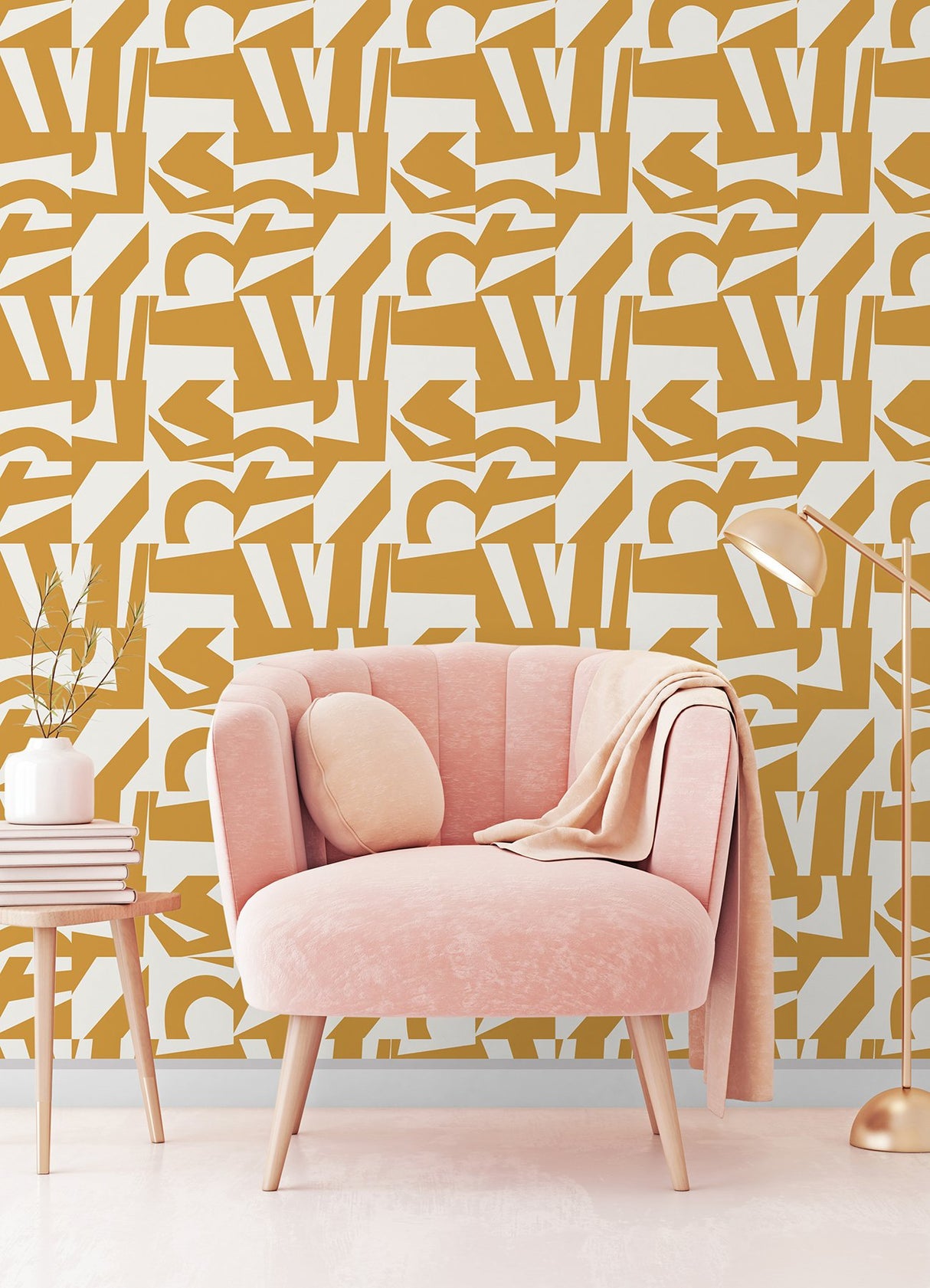 Inside The Box Yellow Peel & Stick Wallpaper with Modern Geometric Checkerboard - York RMK12741PLW