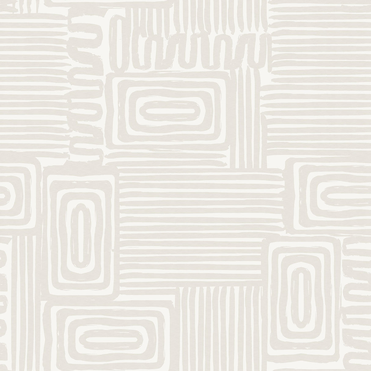 Pathways Taupe Geometric Peel & Stick Wallpaper - York RMK12743PLW