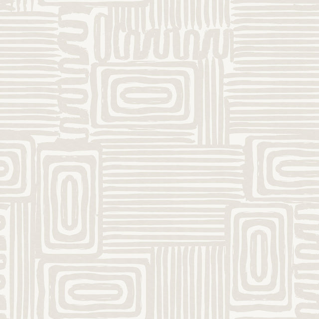 Pathways Taupe Geometric Peel & Stick Wallpaper - York RMK12743PLW