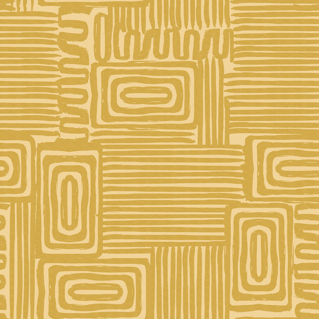 Pathways Yellow Geometric Peel & Stick Wallpaper - York RMK12744PLW