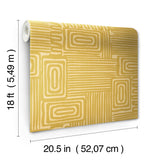 Pathways Yellow Geometric Peel & Stick Wallpaper - York RMK12744PLW