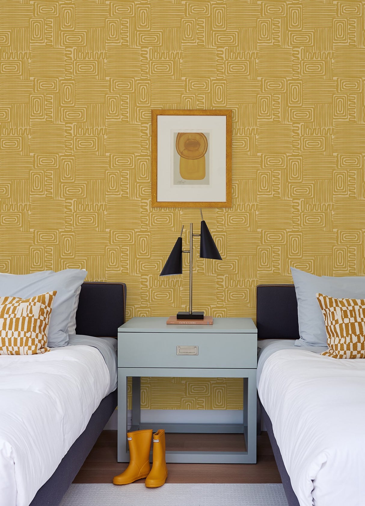 Pathways Yellow Geometric Peel & Stick Wallpaper - York RMK12744PLW