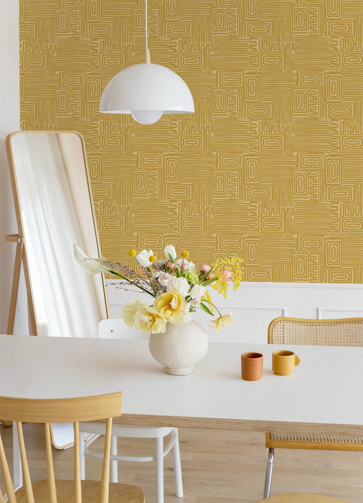 Pathways Yellow Geometric Peel & Stick Wallpaper - York RMK12744PLW