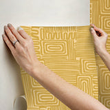 Pathways Yellow Geometric Peel & Stick Wallpaper - York RMK12744PLW