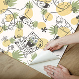 SpongeBob SquarePants Pineapple Toss Yellow Peel & Stick Wallpaper with Kids Novelty Graphics - York RMK12745PLW