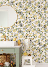 SpongeBob SquarePants Pineapple Toss Yellow Peel & Stick Wallpaper with Kids Novelty Graphics - York RMK12745PLW