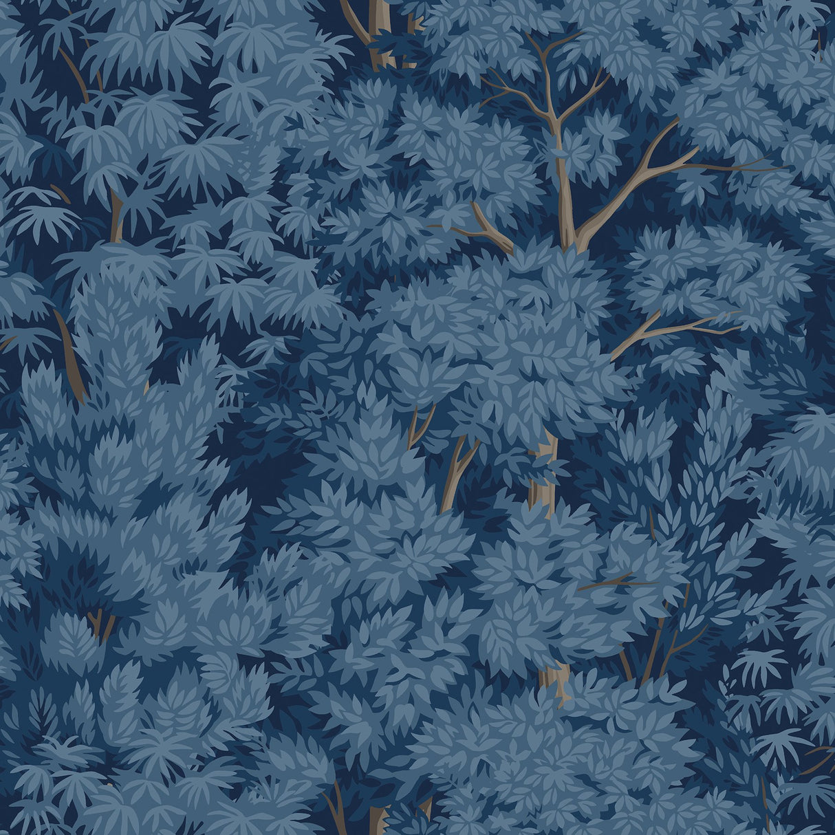 Ardian Navy Peel & Stick Wallpaper with Traditional Tree Motif - York RMK12750PLW