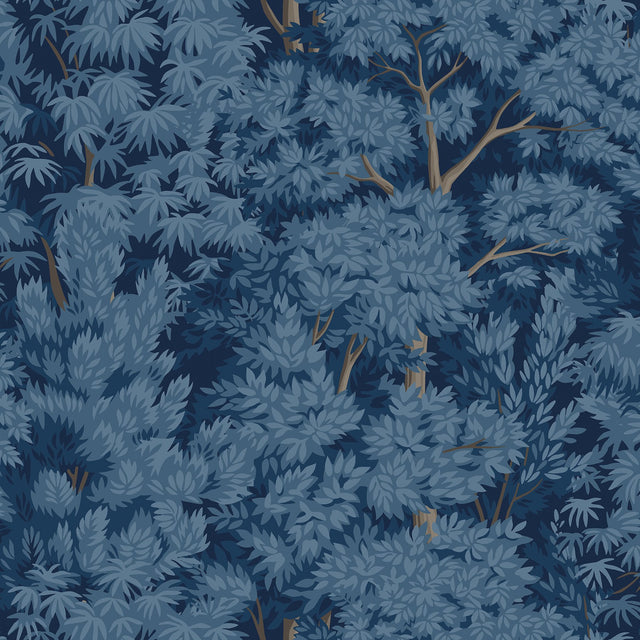 Ardian Navy Peel & Stick Wallpaper with Traditional Tree Motif - York RMK12750PLW