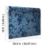 Ardian Navy Peel & Stick Wallpaper with Traditional Tree Motif - York RMK12750PLW