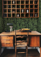 Ardian Green Peel & Stick Wallpaper with Traditional Trees Motif - York RMK12751PLW