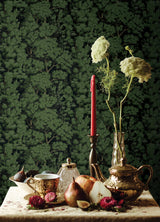 Ardian Green Peel & Stick Wallpaper with Traditional Trees Motif - York RMK12751PLW