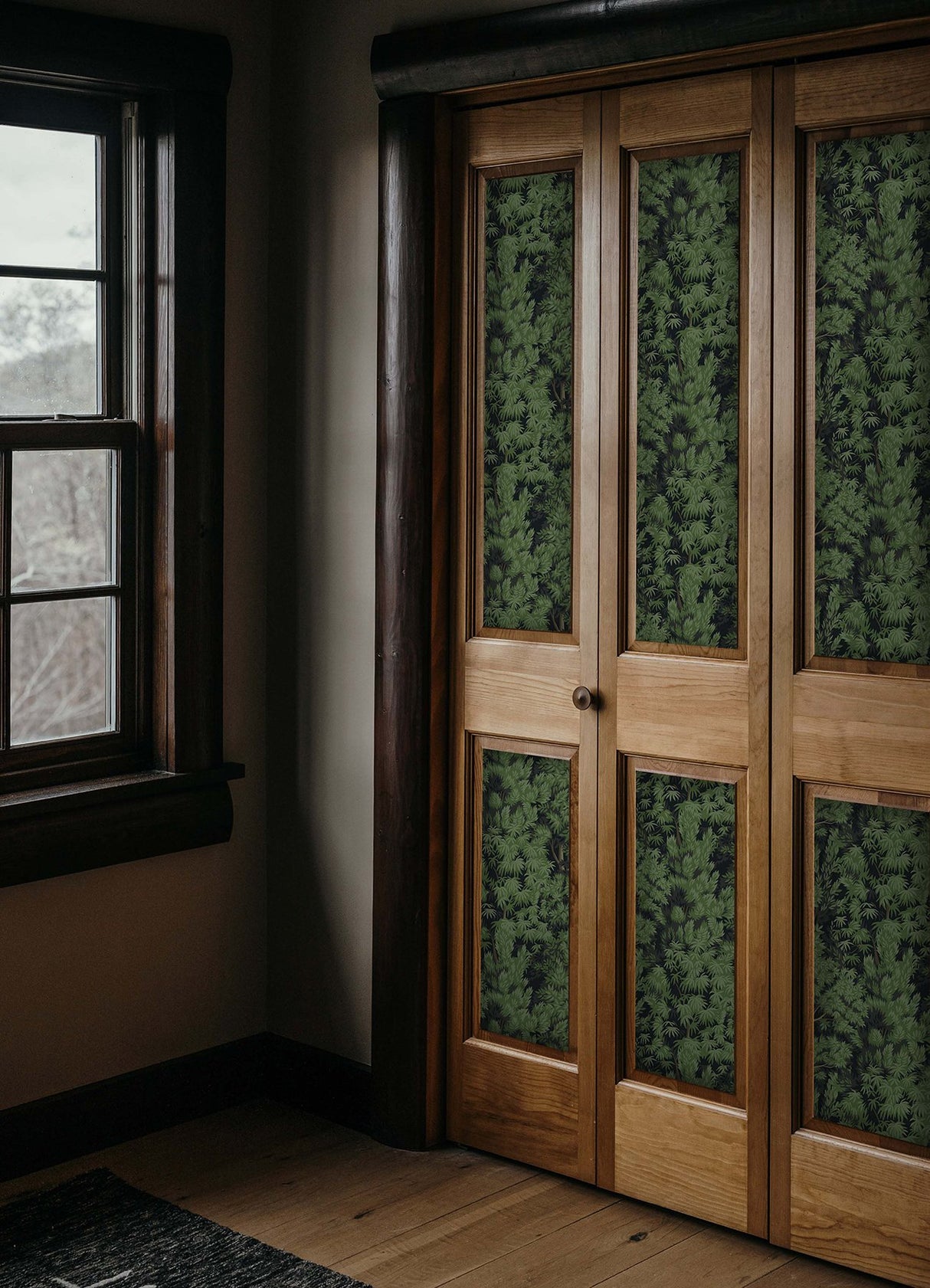 Ardian Green Peel & Stick Wallpaper with Traditional Trees Motif - York RMK12751PLW