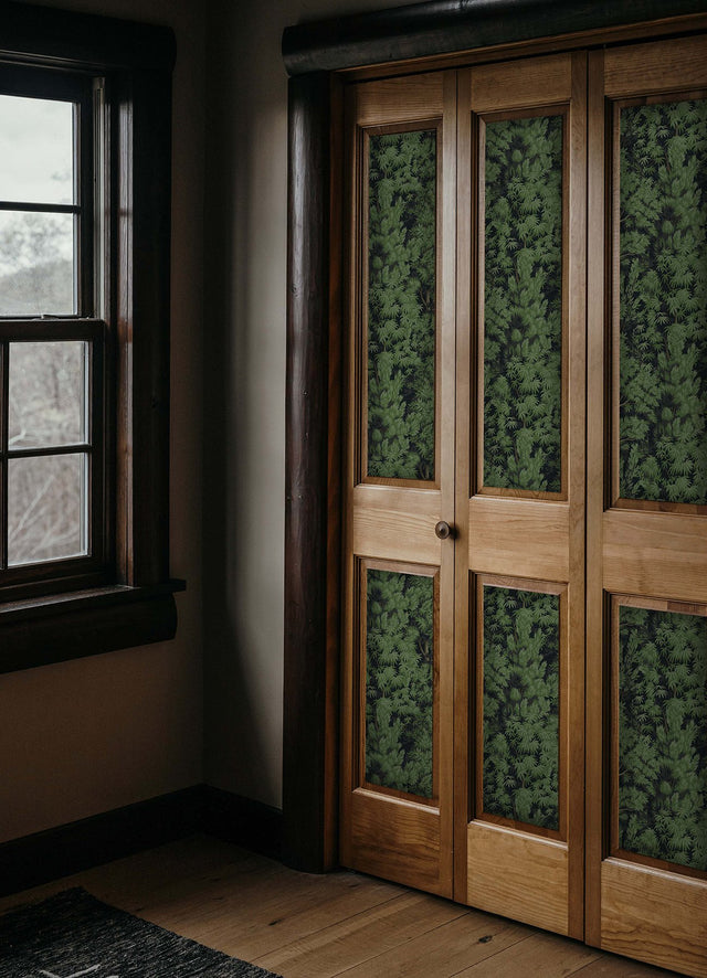 Ardian Green Peel & Stick Wallpaper with Traditional Trees Motif - York RMK12751PLW