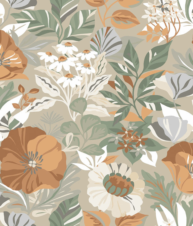 Poppy Fields Linen Peel & Stick Wallpaper