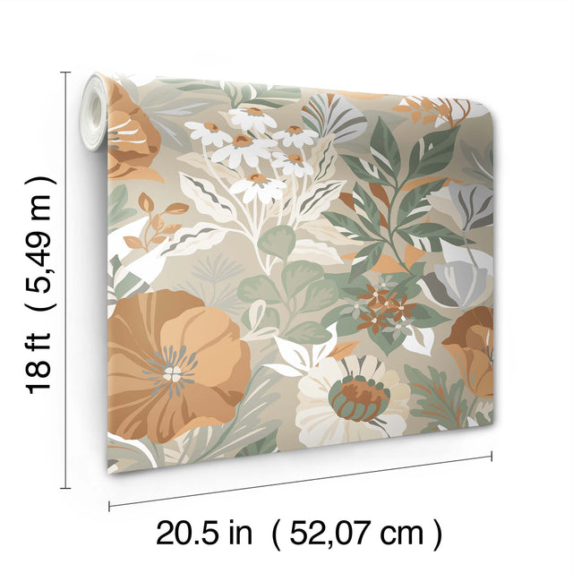 Poppy Fields Linen Peel & Stick Wallpaper