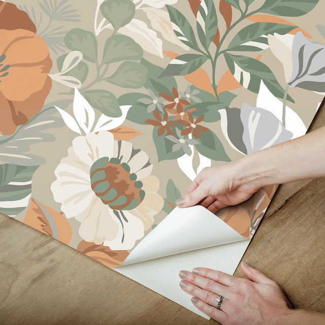 Poppy Fields Linen Peel & Stick Wallpaper