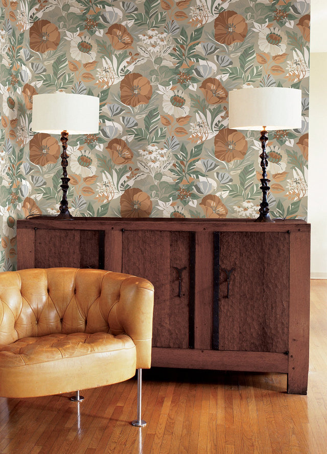 Poppy Fields Linen Peel & Stick Wallpaper