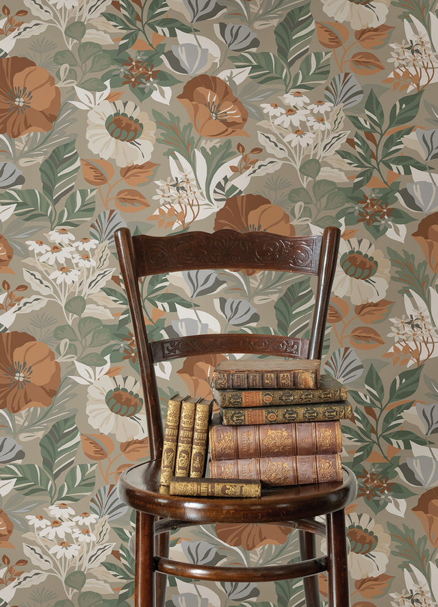 Poppy Fields Linen Peel & Stick Wallpaper