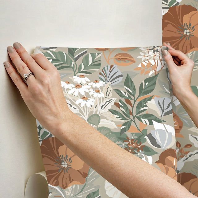 Poppy Fields Linen Peel & Stick Wallpaper