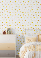 Baby Shark Cream Peel & Stick Vinyl Wallpaper with Kids Animal Pattern - York RMK12763PLW