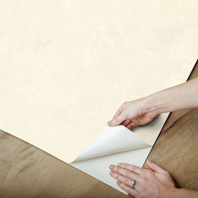 Daphne Cream Limewash Peel & Stick Wallpaper with Modern Stone Graphic Motif - York RMK12765PLW